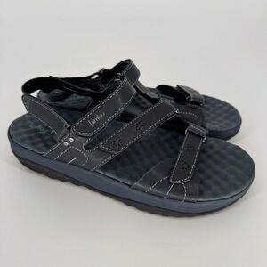Jambu Ruby Wedge Sandal‎ Women's 10M Navy Blue Strappy Relax Foam Comfort